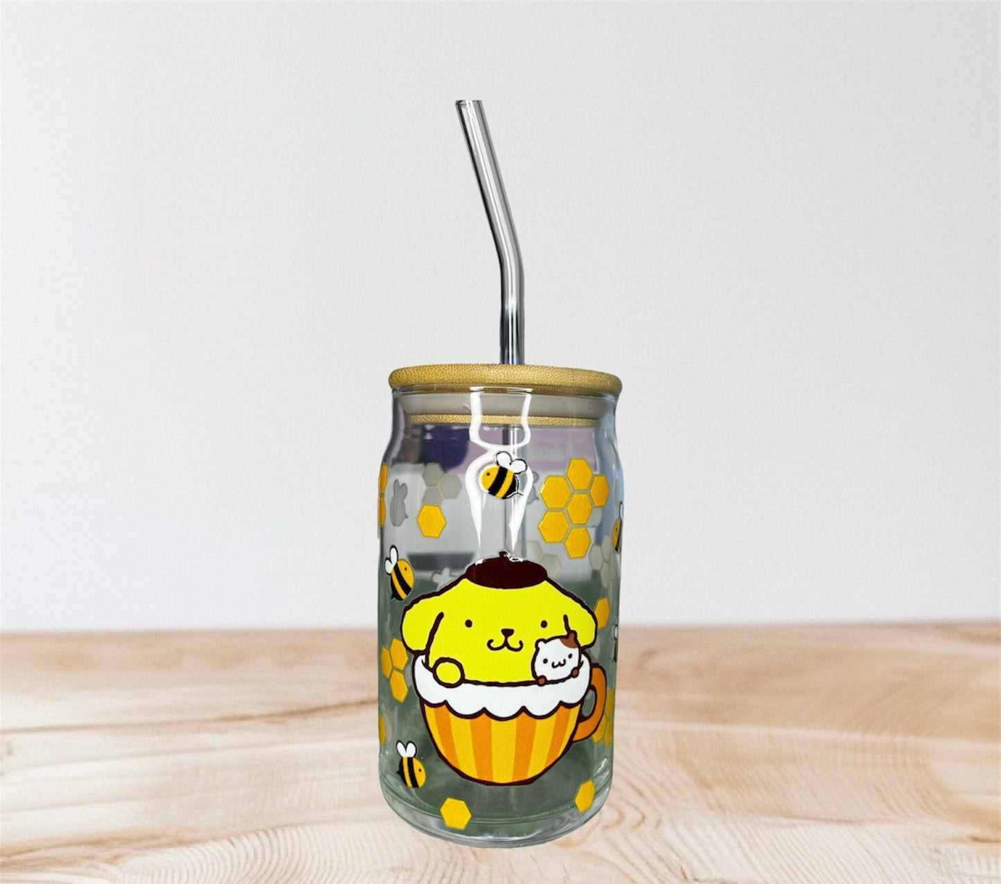 16 oz Pompompurin Glass Can