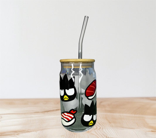 16 oz Badtz Sushi Glass Can