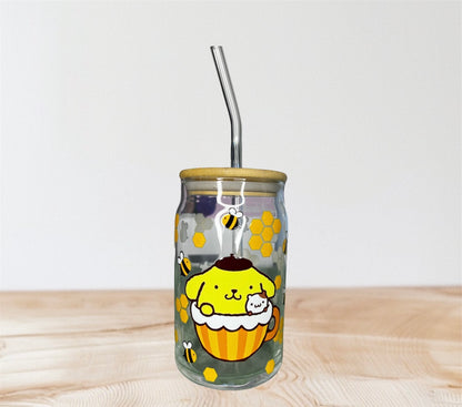 16 oz Pompompurin Glass Can